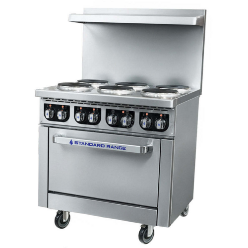 Standard Range SR-ER36-208 36" Electric Range with 6 Burners and Standard Oven, 208V, 3 Phase