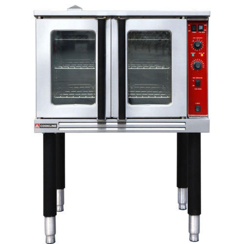 Cookline CV100-SGL 38 In. Single Deck Full Size Natural Gas Convection Oven, 60,000 BTU, Dual-Speed Fan