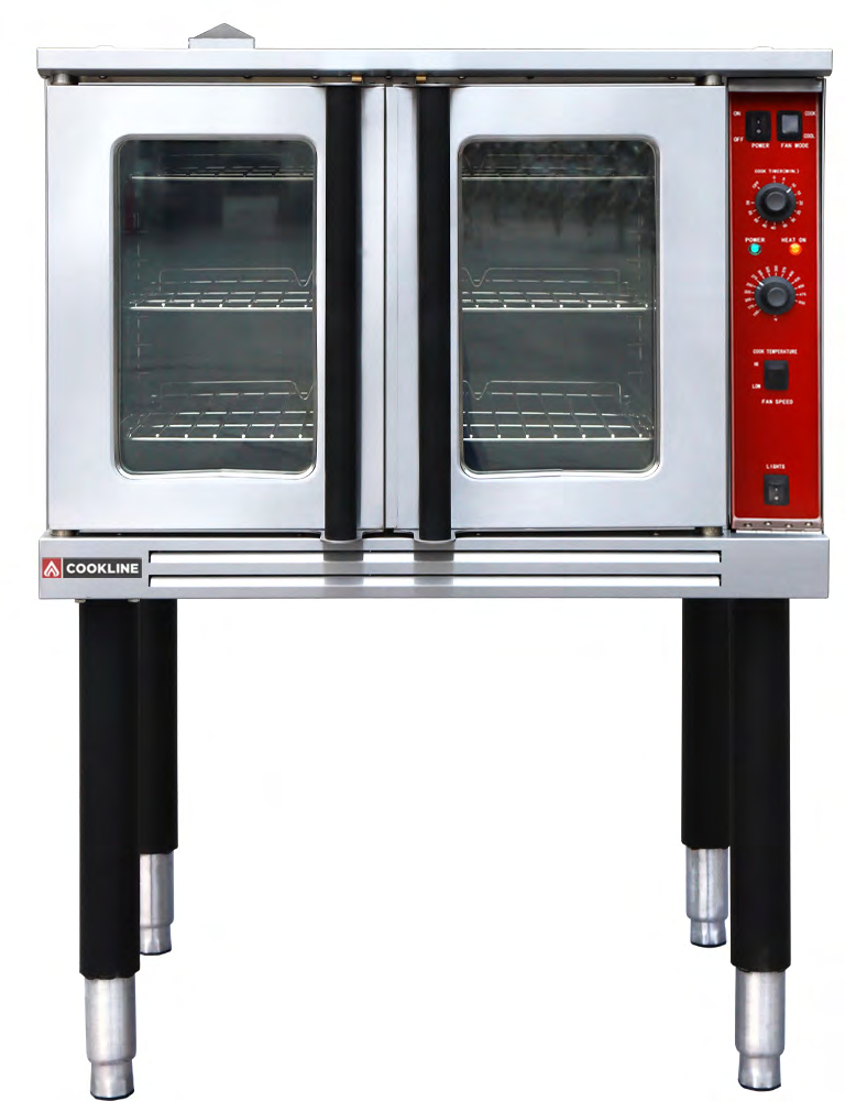 Cookline CV100-SGL-240 38 In. Single Deck Full Size Electric Convection Oven, 11 kW, 240V