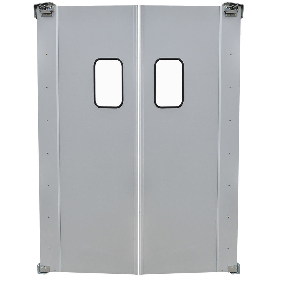 Prepline PTD6084 60 x 84 In. Double Panel Aluminum Swinging Traffic Door with 9 x 14 In. Window