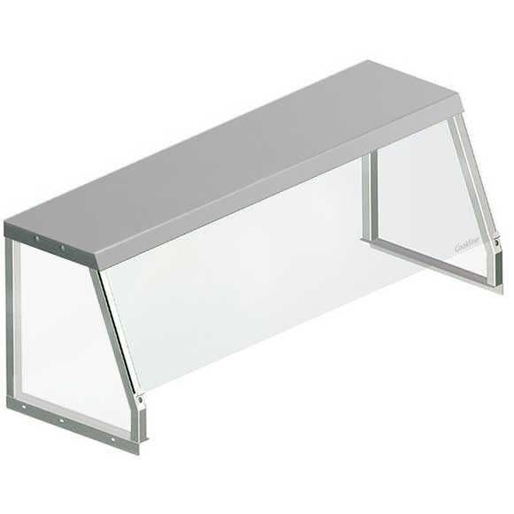 Prepline SG-1546-S 46" Angled Sneeze Guard for Salad Bars and Prep Tables, Stainless Steel Frame, Acrylic Shield