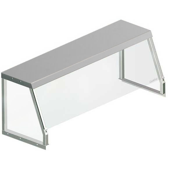 Prepline SG-1548 48" Angled Sneeze Guard for Steam Tables, Stainless Steel Frame, Acrylic Shield