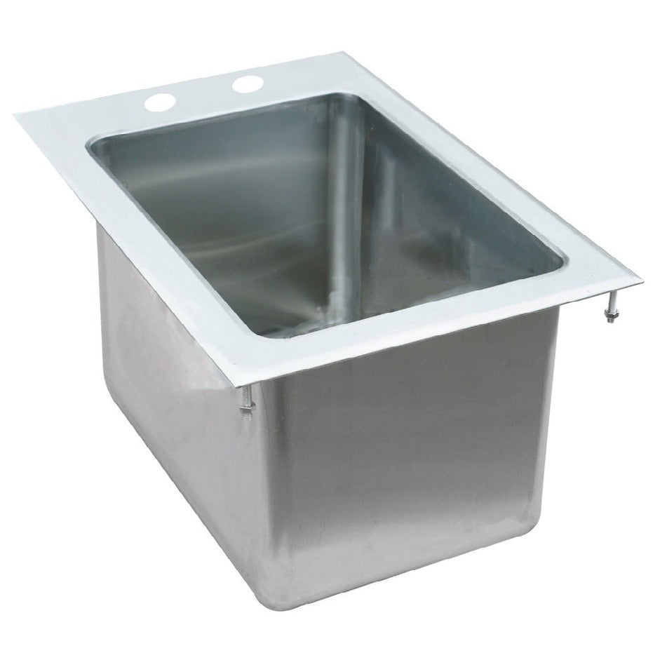 Prepline PDIS-1416 19 In. Drop-In Stainless Steel One Compartment Sink with 16 x 14 In. Bowl
