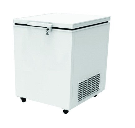 Excellence Industries ISL-5 25 In. Solid Lid Ice Cream Storage Freezer, 6 Tub Capacity, Lid Lock, Locking Casters