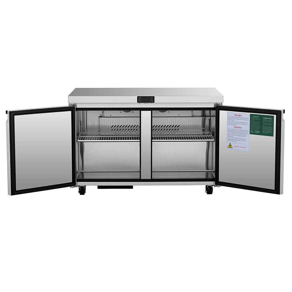 Atosa AUF48SD 48" Two Door Undercounter Freezer, 11.8 Cu. Ft., Stainless Steel