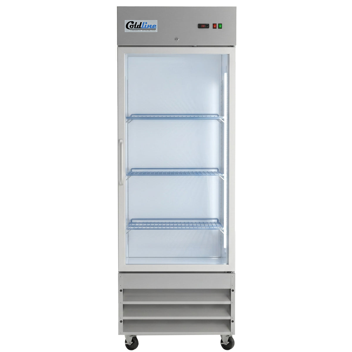 Coldline C-1RG 29" Single Glass Door Reach-In Refrigerator with LED Lighting, 23 Cu. Ft.