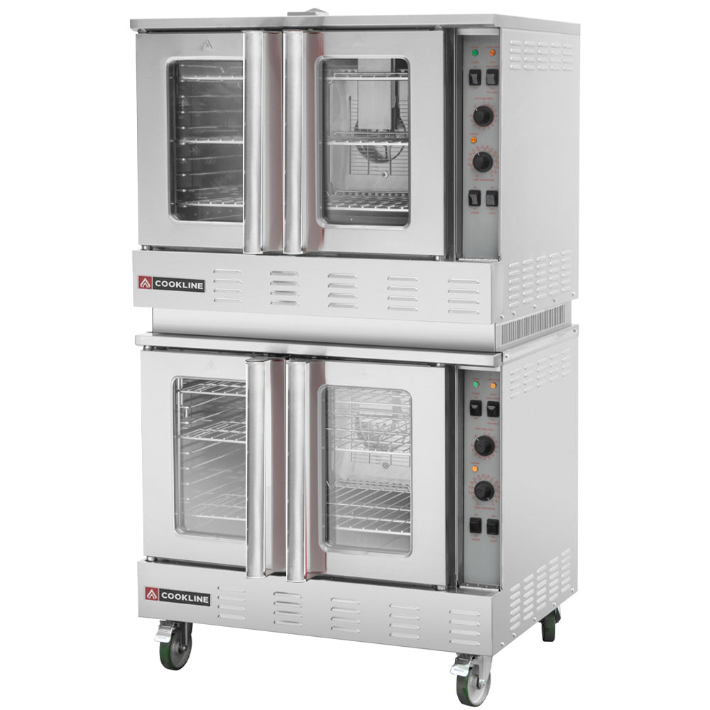 Cookline CC80-DBL 39 In. Deep Depth Double Deck Full Size Gas Convection Oven, 120,000 BTU, LP Kit Included