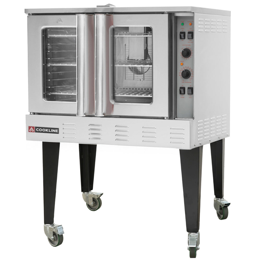Cookline CC80-SGL 39 In. Deep Depth Single Deck Full Size Gas Convection Oven, 60,000 BTU, LP Kit Included