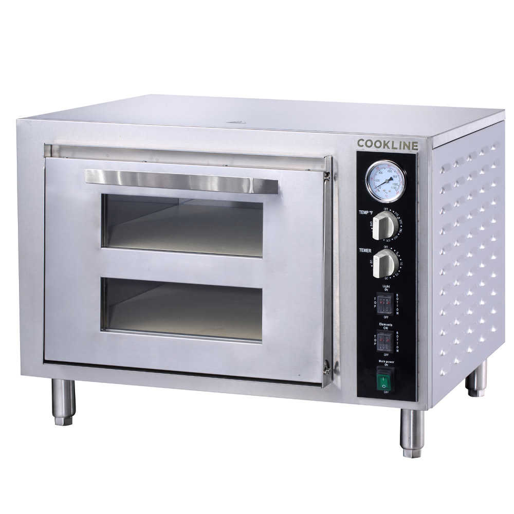 Cookline CPO-2 28 In. Double Deck Countertop Pizza Oven, Two 18 In. Pizza Capacity, 840°F, Cordierite Stones, 240V