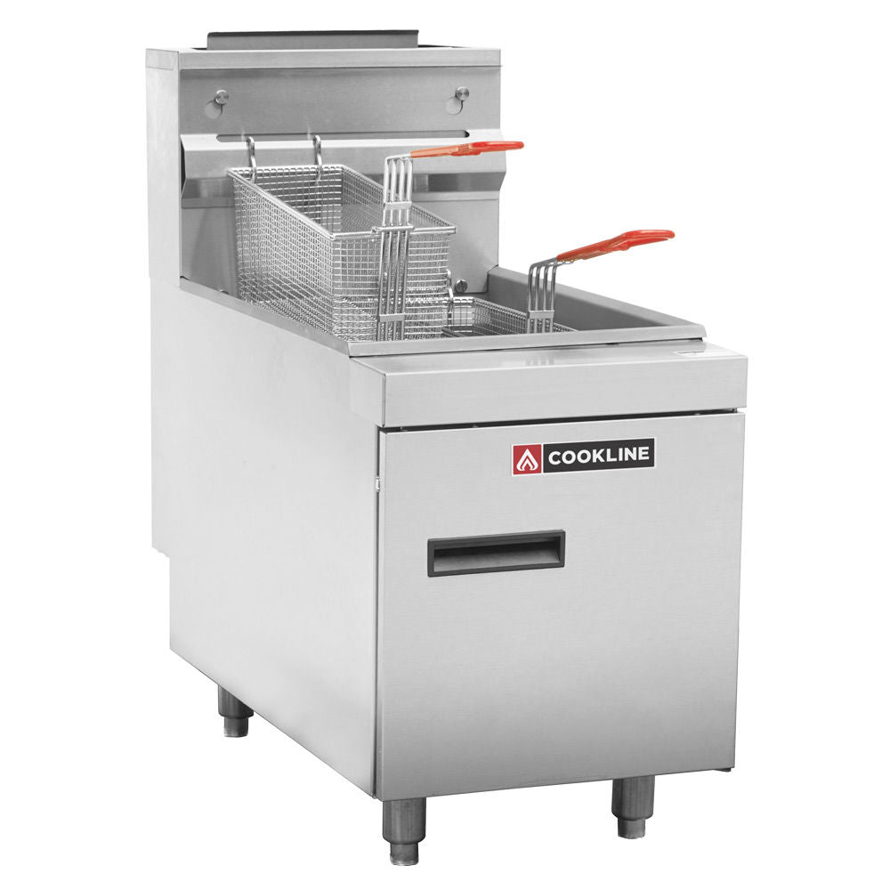 Cookline CTF3-LP Commercial 35 lb. Liquid Propane Stainless Steel Countertop Fryer, 66,000 BTU