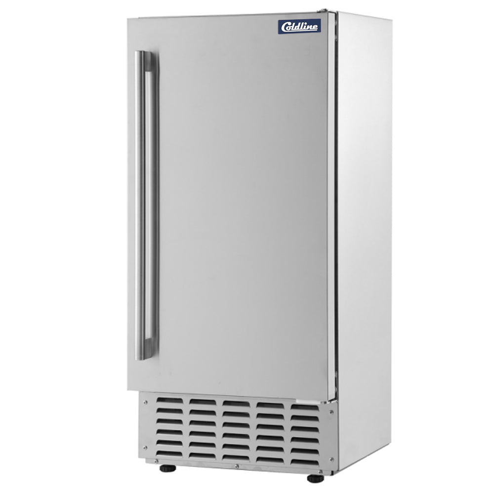 Coldline EIC70D 15" 66 lb. Undercounter Nugget Ice Machine with Dual Storage Drawers, Air Cooled