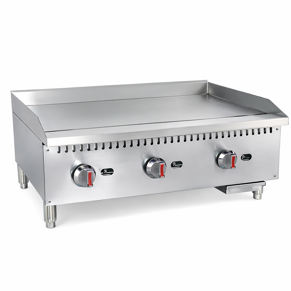 Prepline ENCTGM-36-N/L 36 In. Countertop Gas Griddle with Manual Controls, 3 Burners, 90,000 BTU, 3/4 In. Plate