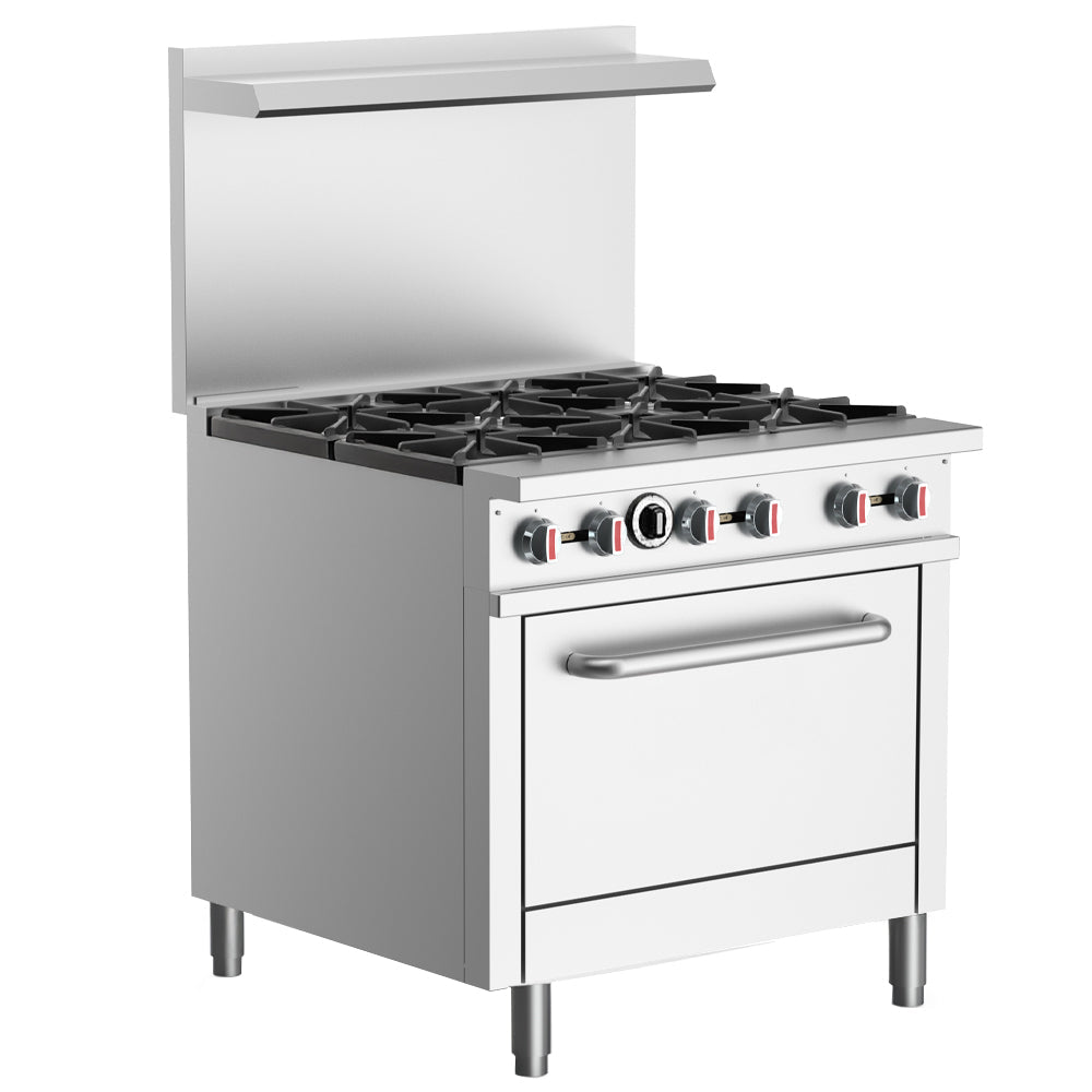 Prepline ENR6B36N 36 In. Natural Gas 6 Burner Commercial Range with Oven, 210,000 BTU, LP Conversion Kit