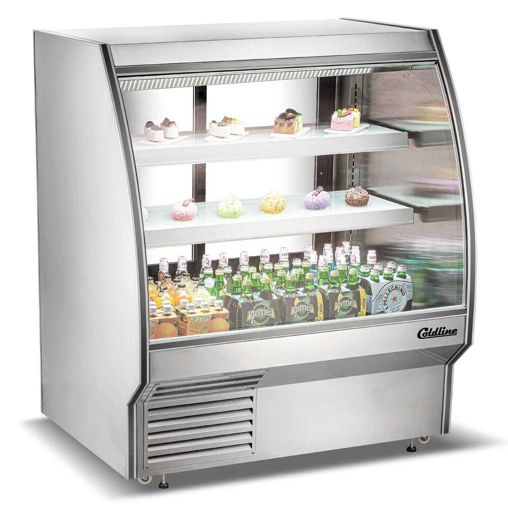 Coldline HDC48 48" Refrigerated Curved Glass High Meat Deli Case with Rear Storage