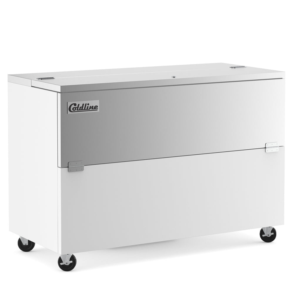 Coldline MC58 58" White Single Access Cold Wall Milk Cooler, 16 Crate Capacity