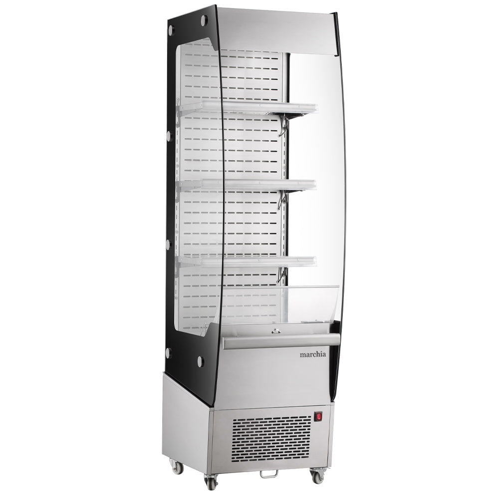 Marchia MDS220 20" Open Air Cooler Grab and Go Display Refrigerator, 69" Tall, Stainless Steel