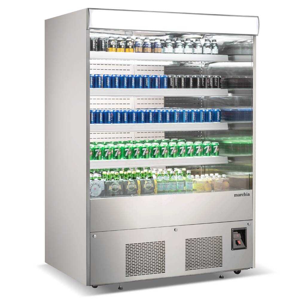 Marchia MDS60-110 60" Open Air Cooler Grab and Go Refrigerator, 110V, Stainless Steel