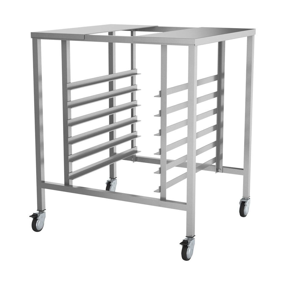 Prepline OS-2528 25" x 28" Stainless Steel Convection Oven Stand with Built In Cooling Racks and Casters