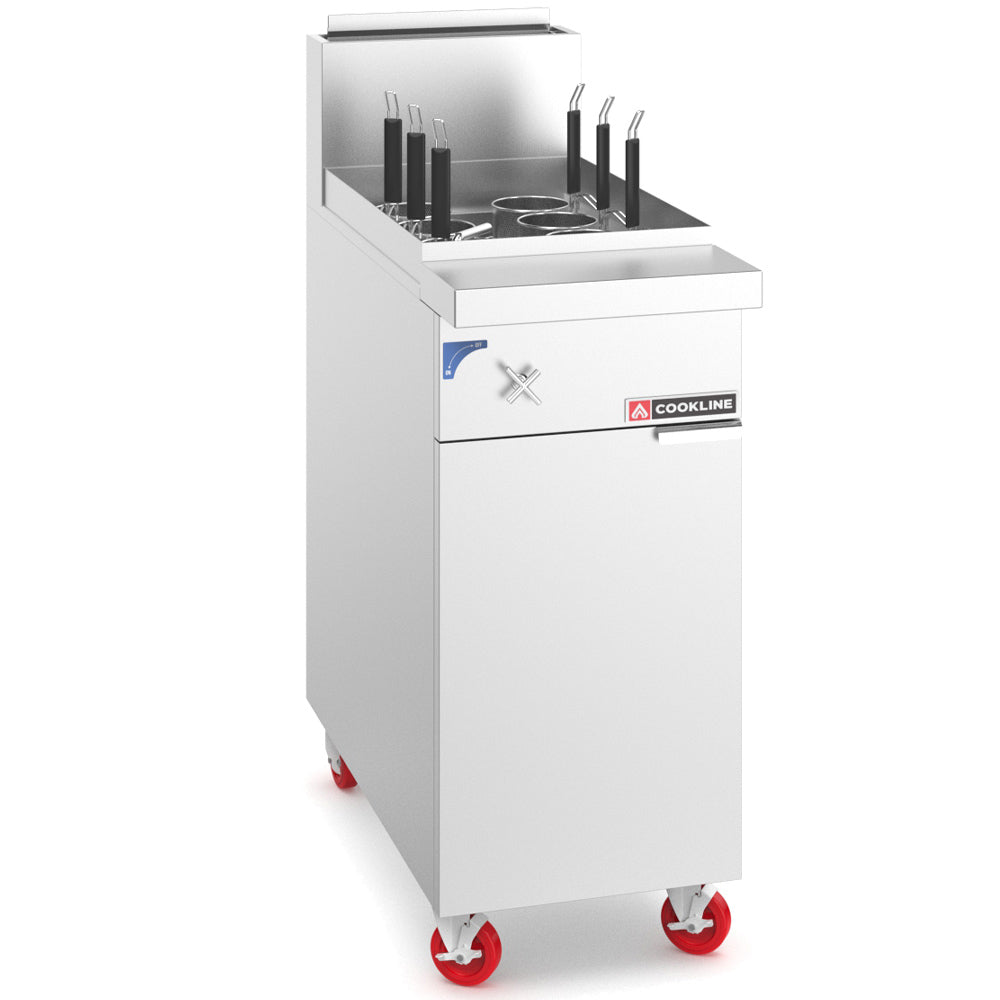 Cookline PC-1-NG 12 Gallon Natural Gas Pasta Cooker with Six Blanching Baskets, 70,000 BTU