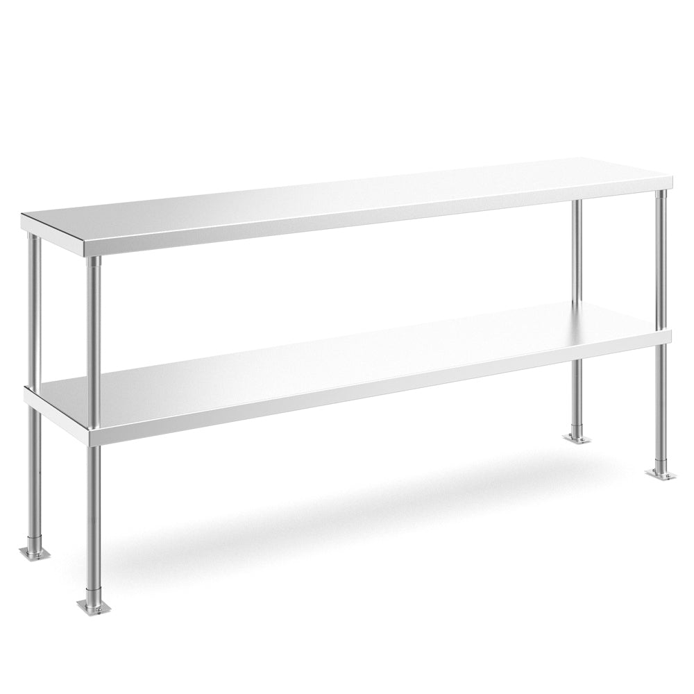 Prepline PDOS-1446 14"W x 46"L Stainless Steel Double Tier Overshelf