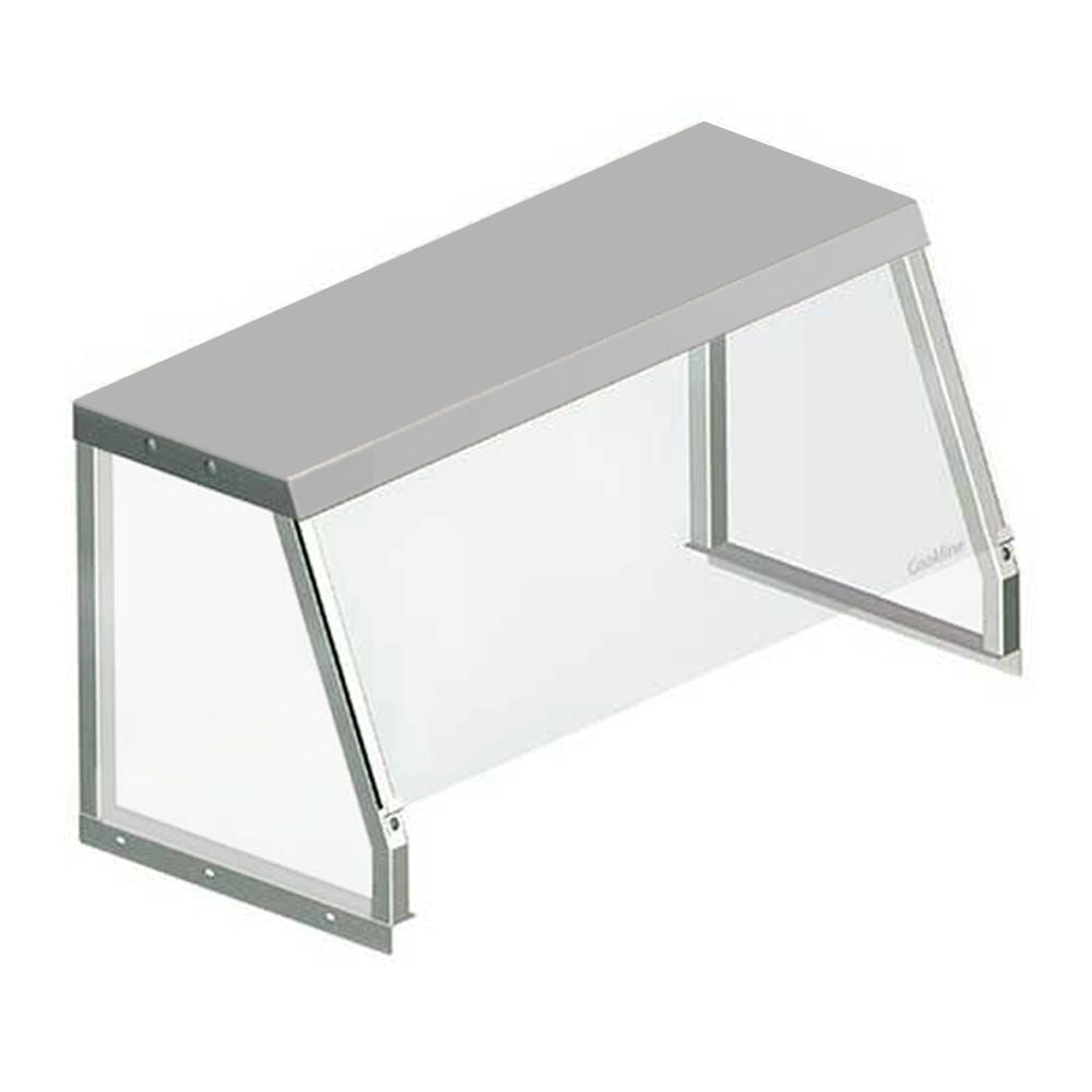 Prepline SG-1530 30" Angled Sneeze Guard for Steam Tables, Stainless Steel Frame, Acrylic Shield