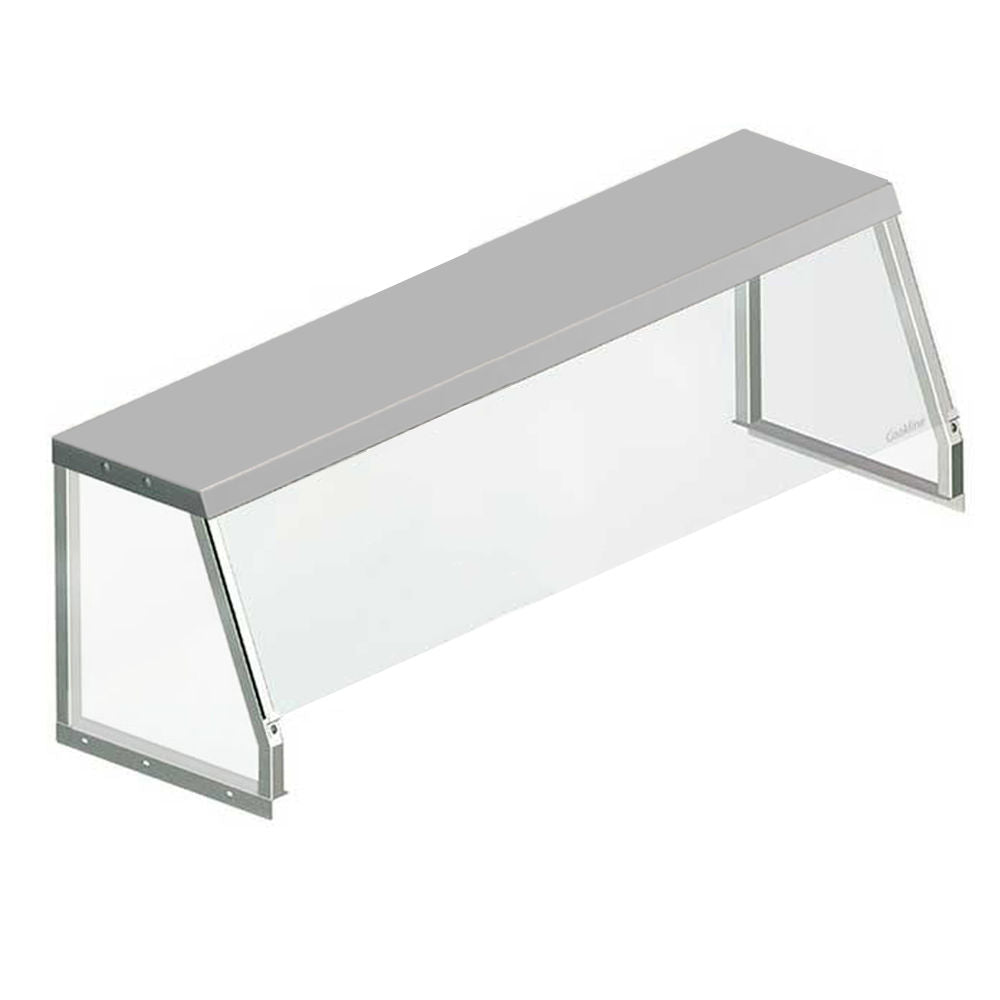 Prepline SG-1560 60" Angled Sneeze Guard for Steam Tables, Stainless Steel Frame, Acrylic Shield