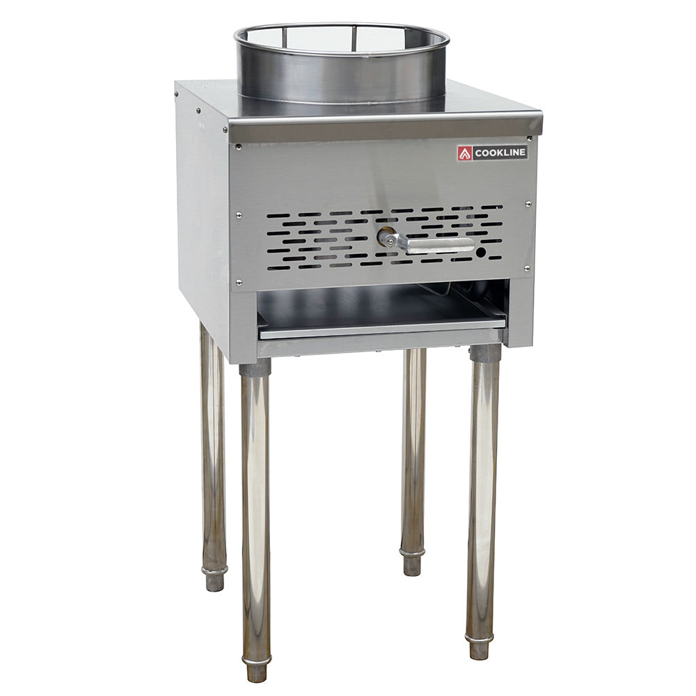 Cookline SP-1W 18 In. Gas Wok Range with 13 In. Wok Top, 95,000 BTU, 18-Jet Cast Iron Burner