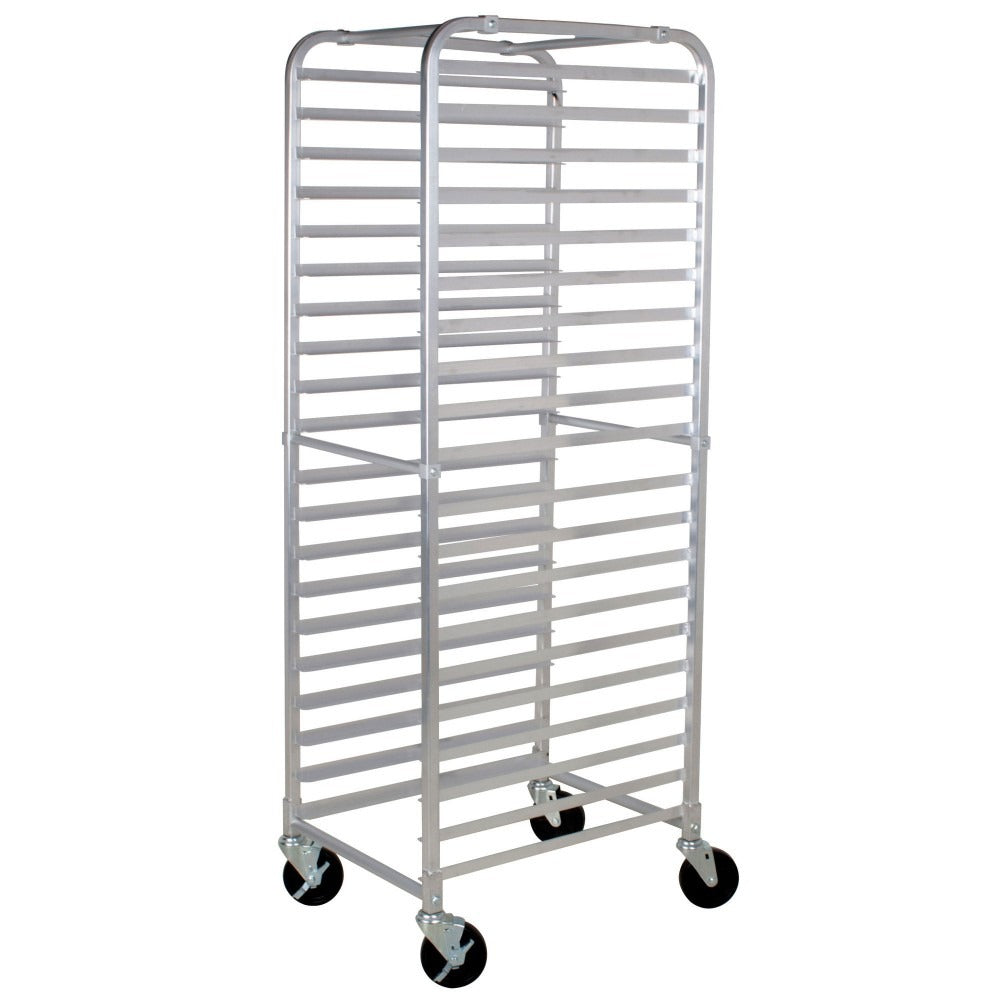 Prepline SPR-20 20-Tier Heavy Duty Aluminum Bun Pan / Sheet Pan Rack, End Loading, 5" Swivel Casters