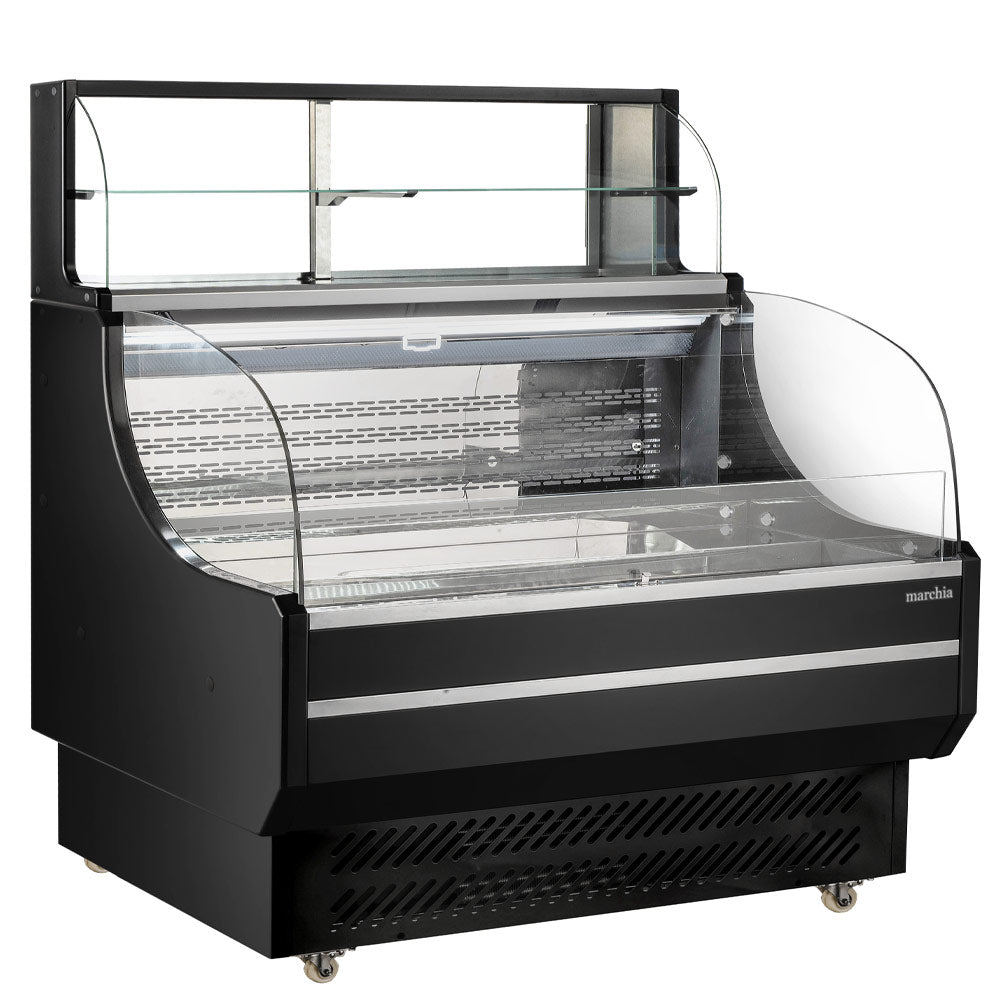 Marchia USTAR48 48" Black Low Profile Open Air Cooler Grab and Go