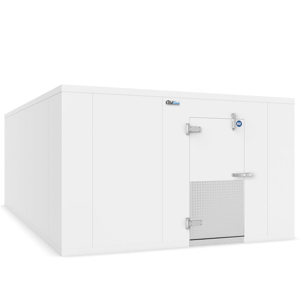 Coldline WFP12X18-FL 12' x 18' Walk-in Freezer Box with Insulated Floor, 5" Insulation, Self-Closing Door