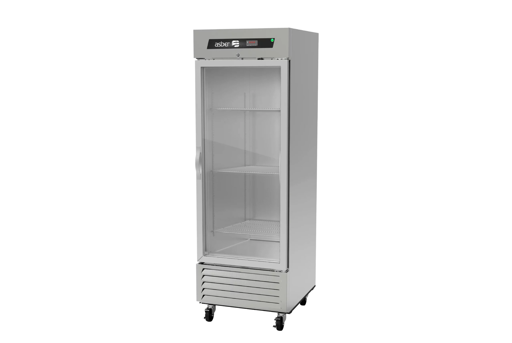 Asber ARR-23-1G-H 28 In. One Section Reach-In Refrigerator, Glass Door, 23 Cu. Ft., R-290 Refrigerant