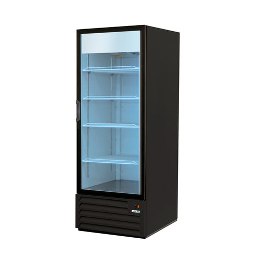 Asber ARM-17-A 28 In. One Section Refrigerator Merchandiser, Swing Glass Door, 17 Cu. Ft., LED Lighting