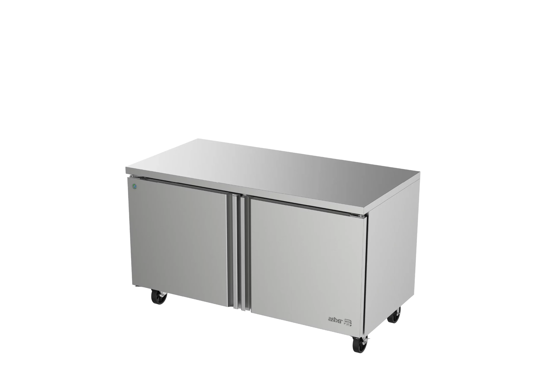 Asber AUTR-60-P 61 In. Premium Line Undercounter Refrigerator, 2 Solid Doors, 20.6 Cu. Ft., R-290 Refrigerant