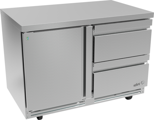 Asber AUTR-48-D2-P 49 In. Premium Line Undercounter Refrigerator, 1 Door And 2 Drawers, 16.7 Cu. Ft., R-290 Refrigerant