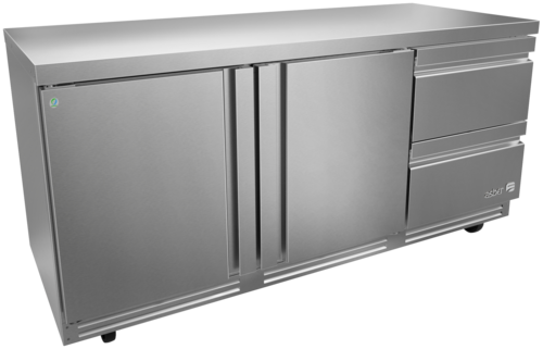 Asber AUTR-72-D2-P 73 In. Premium Line Undercounter Refrigerator, 2 Doors And 2 Drawers, 25.4 Cu. Ft., R-290 Refrigerant