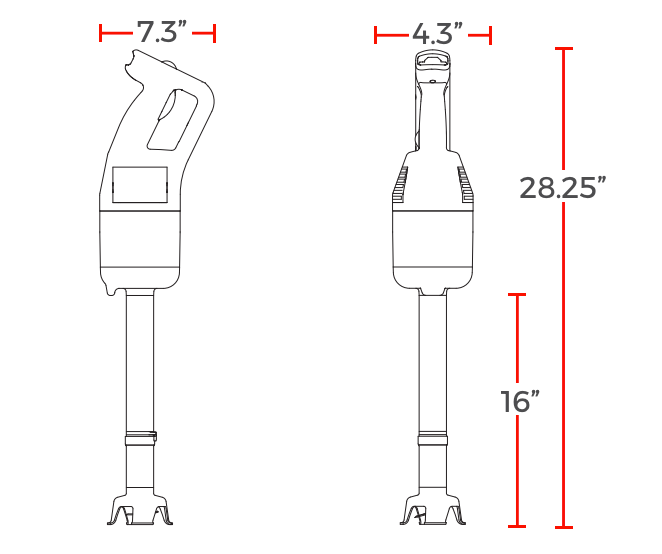 Prepline HM-280 16" Shaft Compact Immersion Blender, 500W