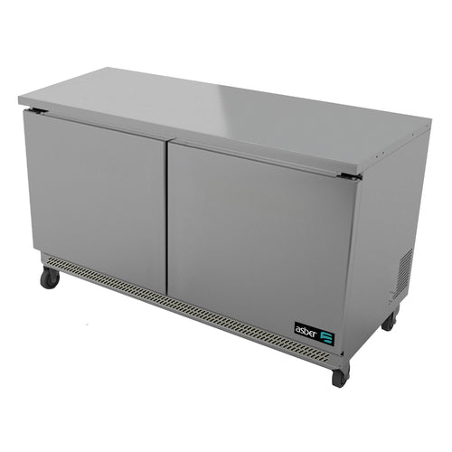 Asber AUTF-48 48 In. Undercounter Freezer, 2 Solid Doors, 13.3 Cu. Ft., R-290 Refrigerant