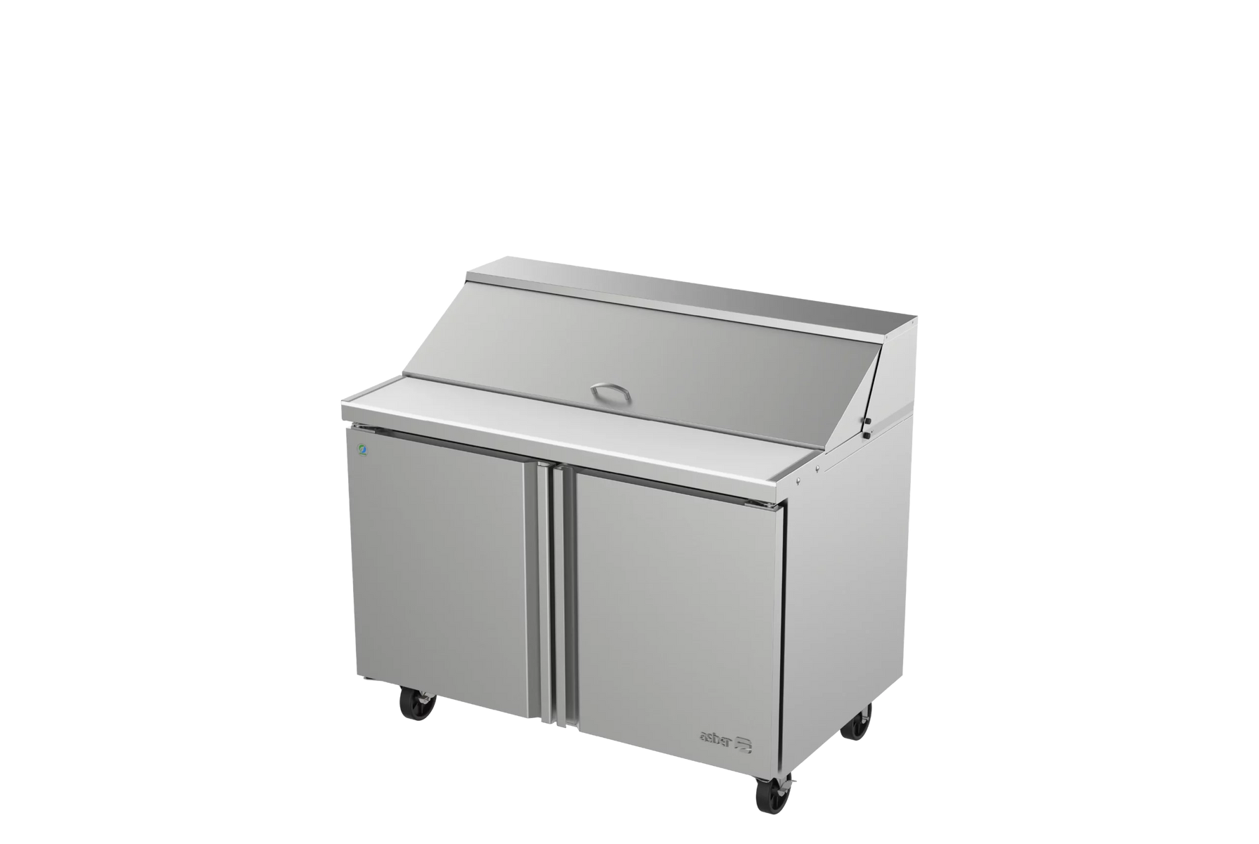 Asber APTS-48-12-P 49 In. Premium Line Salad and Sandwich Prep Table, 12 Pan, 2 Doors, 16.7 Cu. Ft.