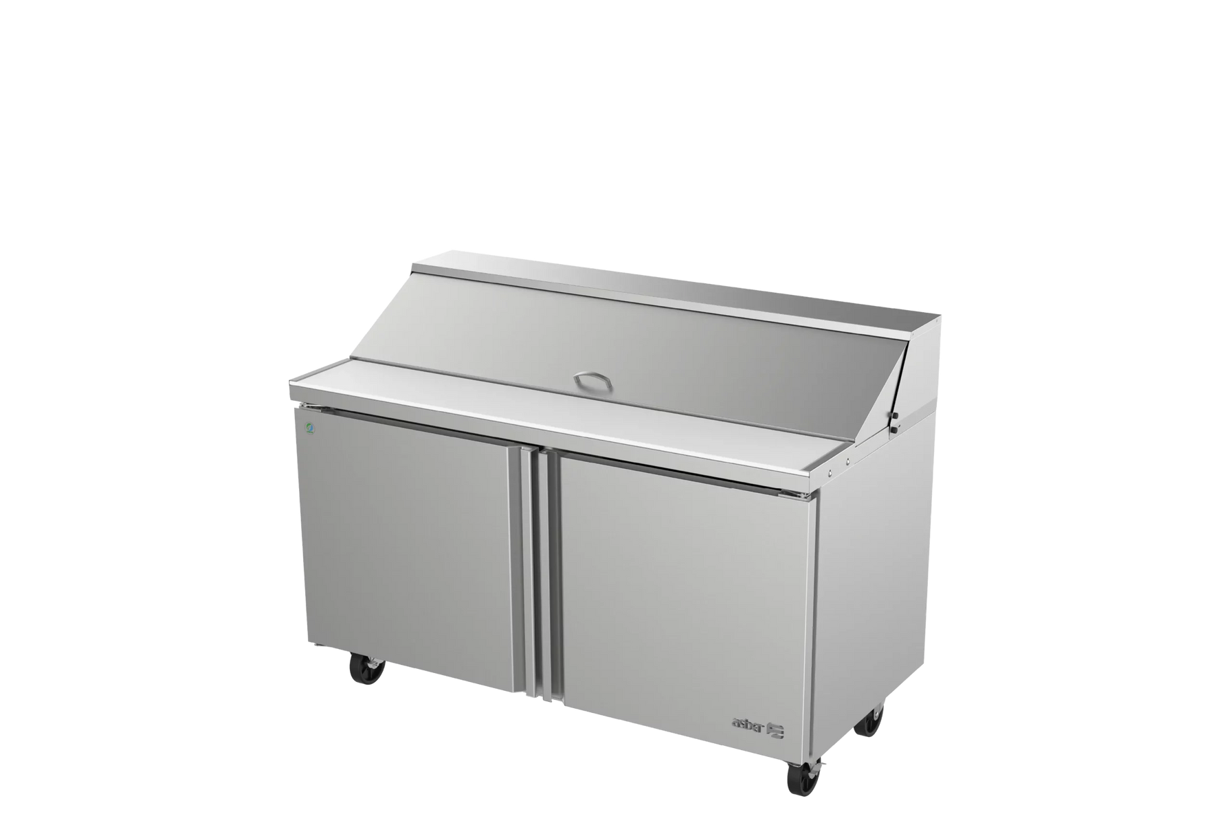 Asber APTS-60-16-P 61 In. Premium Line Salad and Sandwich Prep Table, 16 Pan, 2 Doors, 20.6 Cu. Ft.