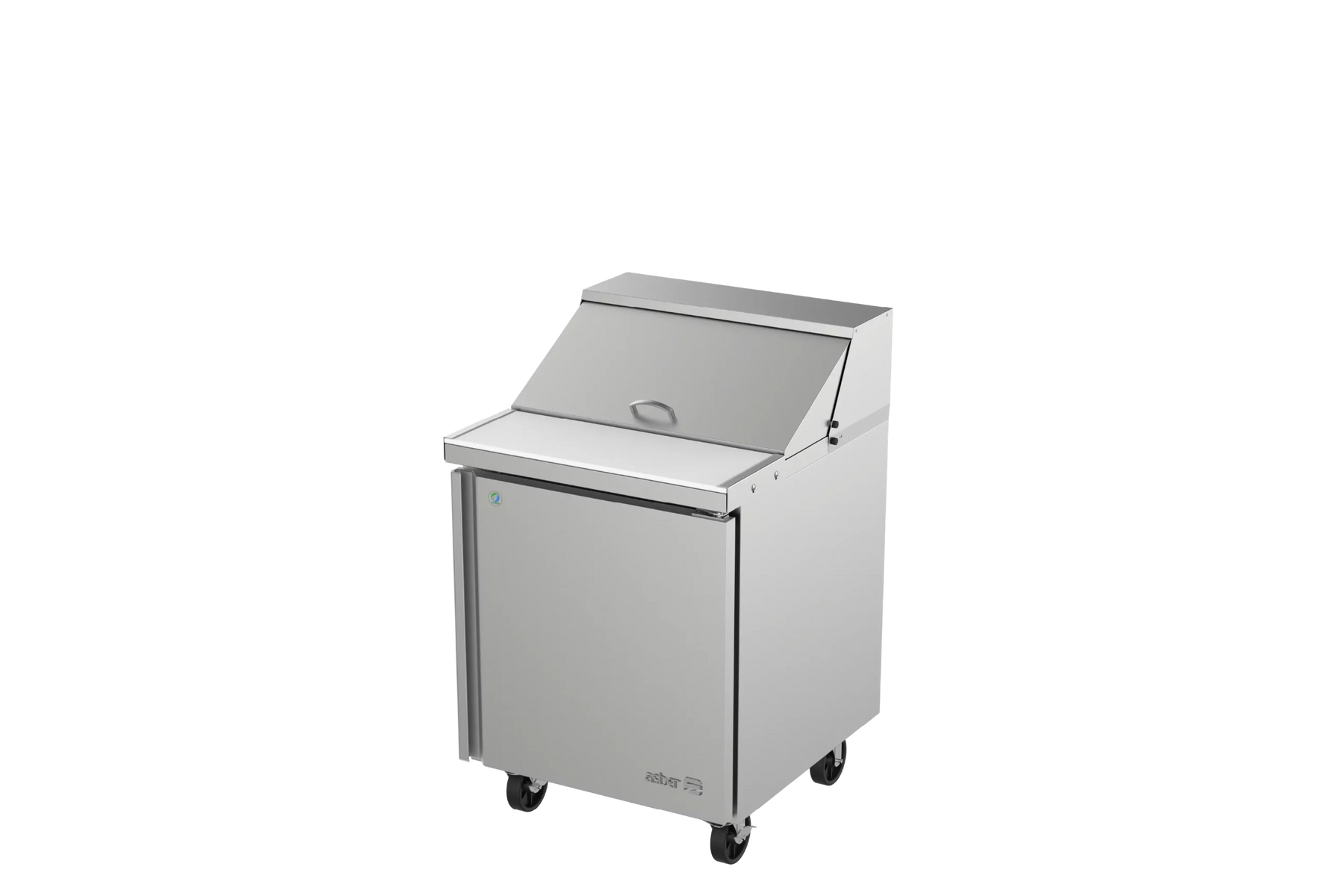 Asber APTS-27-8 28 In. Salad and Sandwich Prep Table, 8 Pan, 1 Door, 6.9 Cu. Ft.