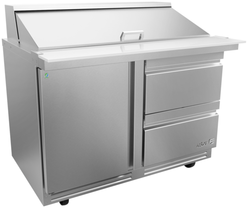 Asber APTM-48-18-D2-P 49 In. Premium Line Mega Top Prep Table, 18 Pan, 1 Door And 2 Drawers, 16.7 Cu. Ft.