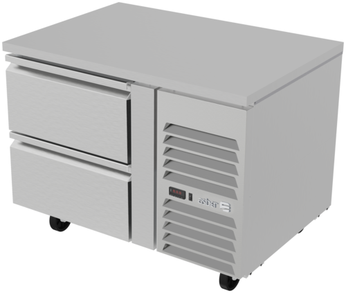 Asber ASUR-46-D2 46 In. Side Mount Refrigerated Table, 2 Drawers, 11.6 Cu. Ft., R-290 Refrigerant