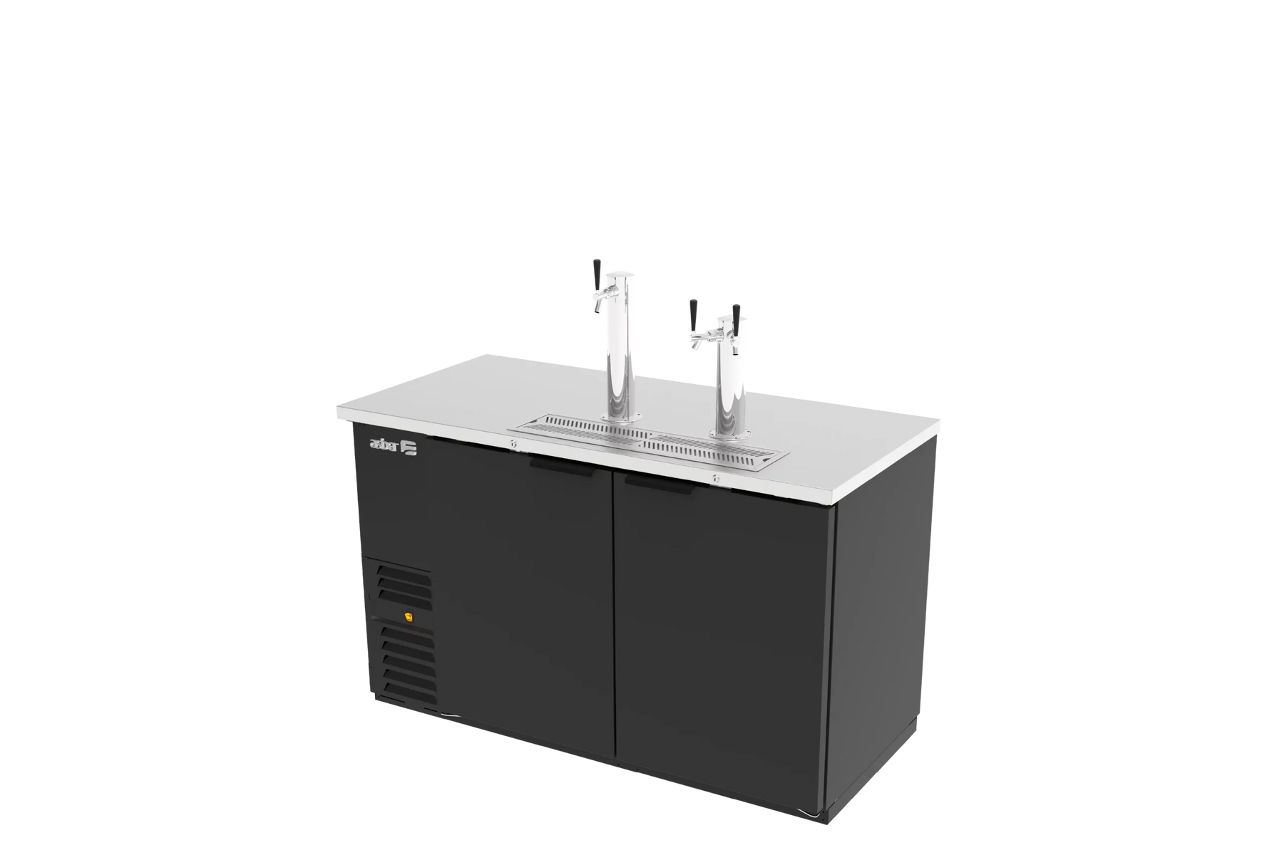 Asber ADDC 58 60 In. Direct Draw Beer Dispenser, 2 Keg, 2 Towers with 3 Taps