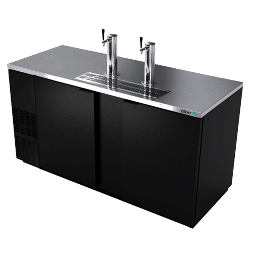 Asber ADDC-68 70 In. Direct Draw Beer Dispenser, 3 Keg, 2 Towers with 3 Taps