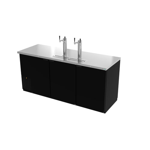 Asber ADDC-78 80 In. Direct Draw Beer Dispenser, 4 Keg, 2 Towers with 4 Taps