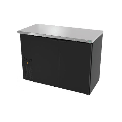 Asber ABBC-24-48 50 In. Slim Line Back Bar Refrigerator, 2 Solid Doors, 25 In. Deep, Holds 300 12 oz. Bottles