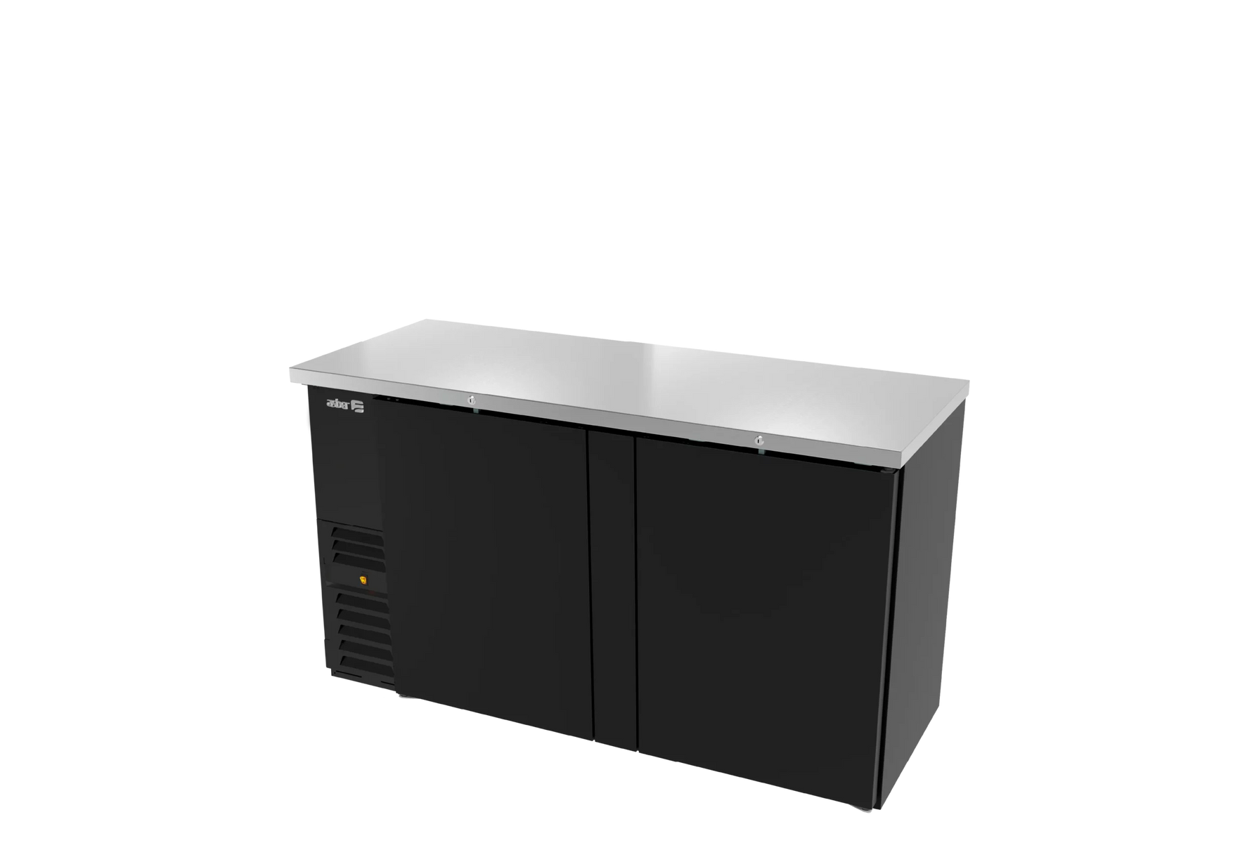 Asber ABBC-24-60 62 In. Slim Line Back Bar Refrigerator, 2 Solid Doors, 25 In. Deep, Holds 390 12 oz. Bottles