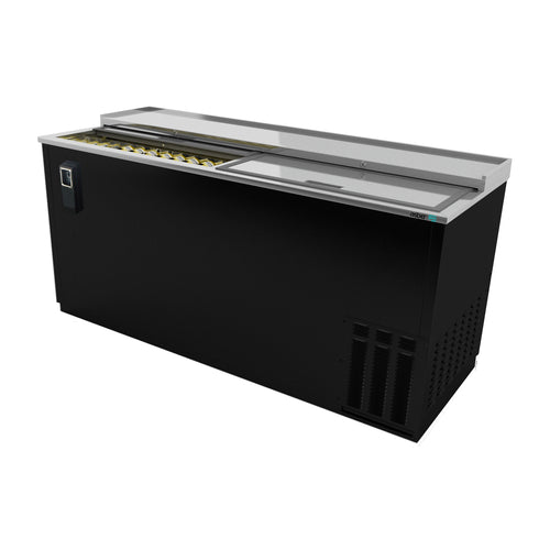 Asber ADBC-65 66 In. Slide Top Bottle Cooler, 2 Sliding Lids, 20.9 Cu. Ft., Holds 360 12 oz. Bottles