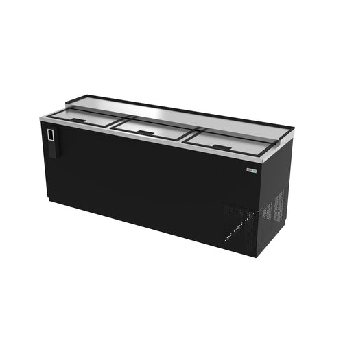 Asber ADBC-80 80 In. Slide Top Bottle Cooler, 3 Sliding Lids, 25.7 Cu. Ft., Holds 547 12 oz. Bottles