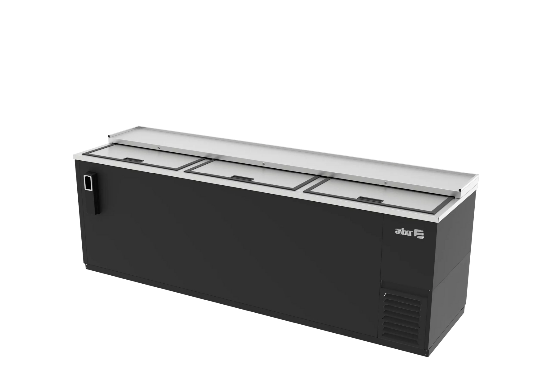 Asber ADBC-94 96 In. Slide Top Bottle Cooler, 3 Sliding Lids, 30.1 Cu. Ft., Holds 672 12 oz. Bottles